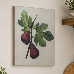 Orchard Figs Botanical Canvas Painting, framed wall artwork