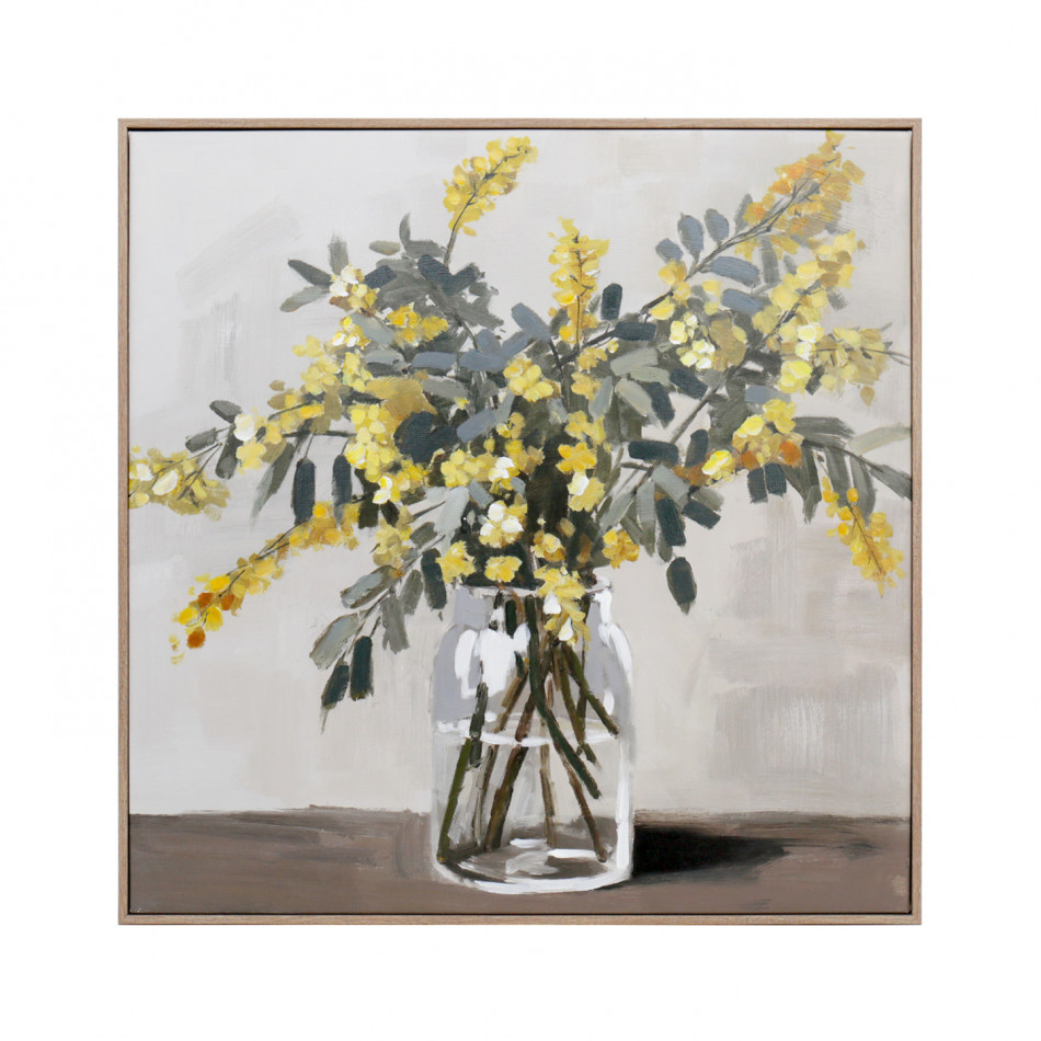 Matilda Yellow Wattle Canvas Painting, presented as decorative artwork for creating a focal point on a wall
