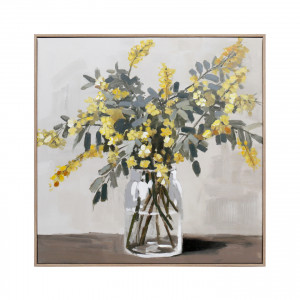 Matilda Yellow Wattle Canvas Painting, presented as decorative artwork for creating a focal point on a wall