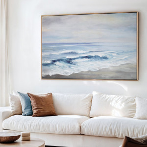 Clearwater Shore Canvas Painting, presented as decorative artwork for creating a focal point on a wall