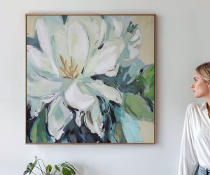 Magnolia Garden Canvas Painting 80x80cm