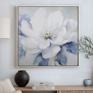Amalia White Peony I Canvas Painting, decorative wall artwork for an interior display