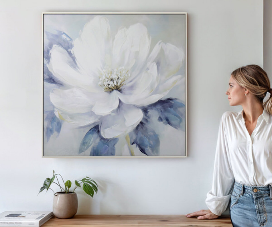 Amalia White Peony I Canvas Painting