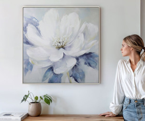 Amalia White Peony I Canvas Painting