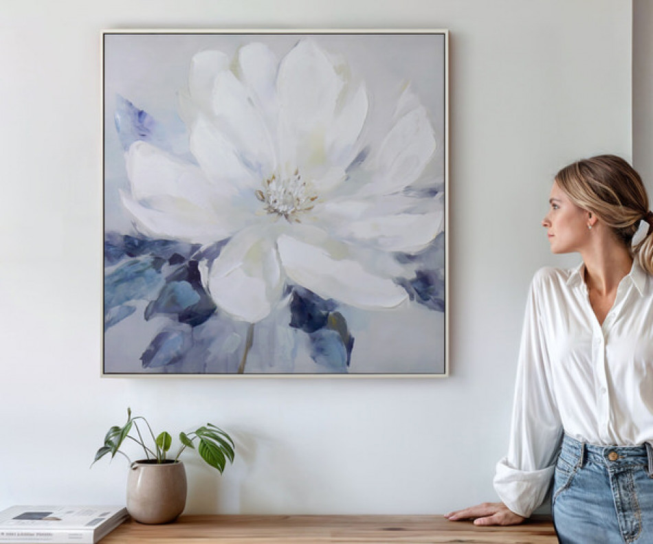 Amalia White Peony II Canvas Painting