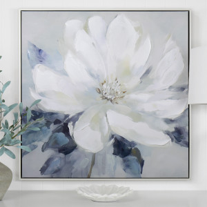Amalia White Peony II Canvas Painting, framed wall artwork