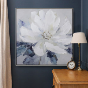 Amalia White Peony II Canvas Painting, a wall display piece featuring the named subject and composition