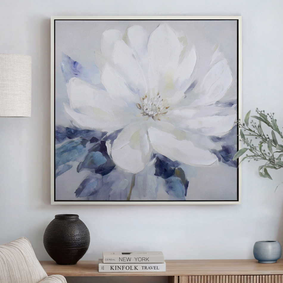 Amalia White Peony II Canvas Painting, decorative wall artwork for an interior display