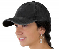 Black Stonewash Denim Cap