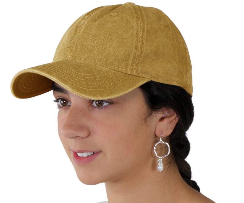 Yellow Stonewashed Denim Cap