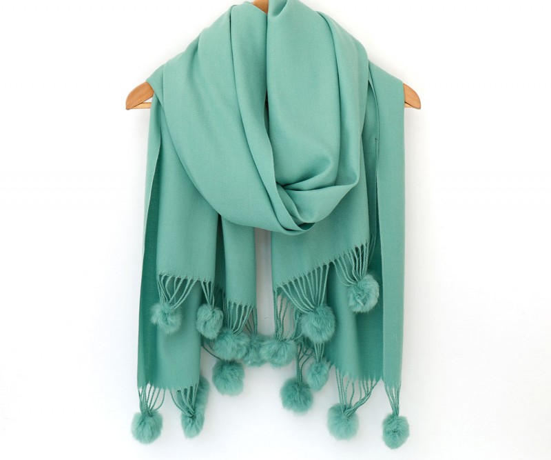 teal cashmere scarf
