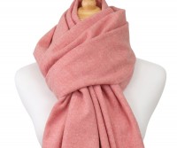 100% Cashmere Fringed Scarf - Antique Rose