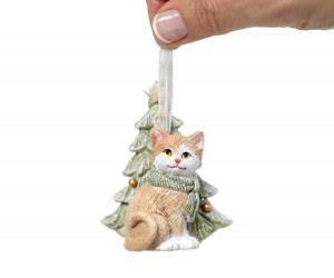 Frosty Paws the Cat Christmas Tree Ornament