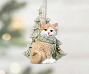 Frosty Paws the Cat Christmas Tree Ornament