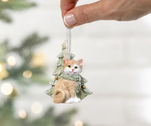 Frosty Paws the Cat Christmas Tree Ornament