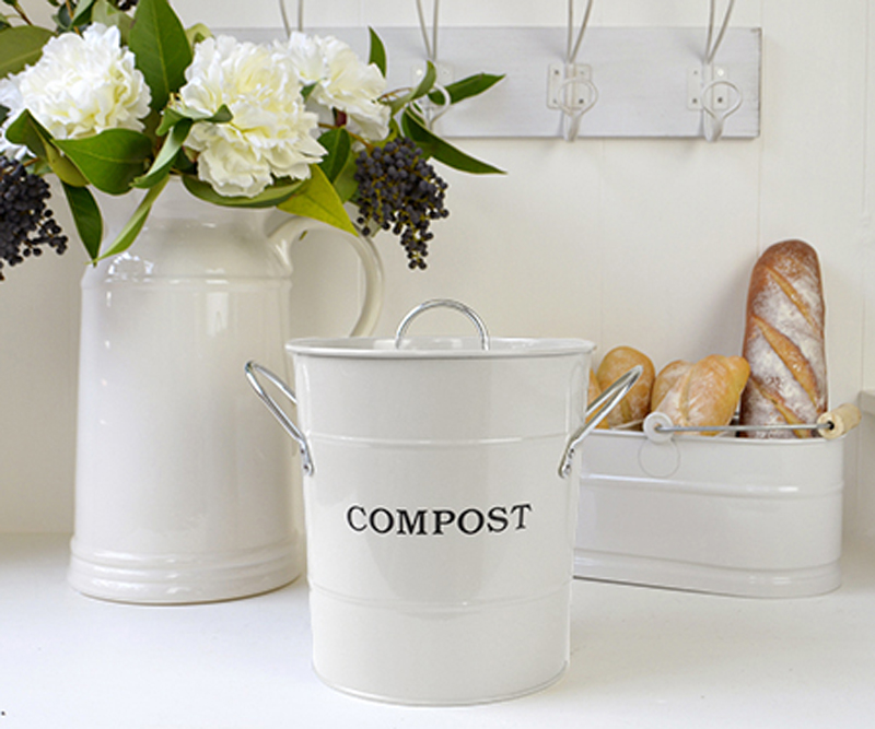 Kitchen Compost Bin - Chalk