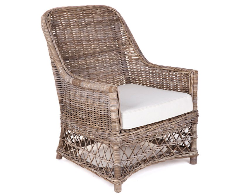 St Remo Rattan Armchair - Antique Grey