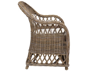 Rear view showing the Clifton chair’s curved frame and open lattice weave