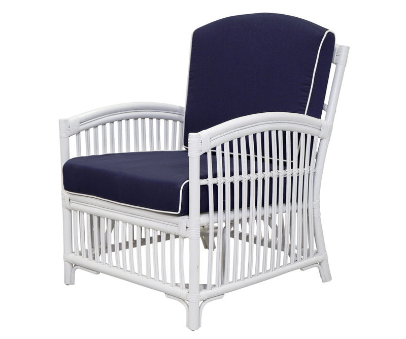 Marina White Rattan Armchair