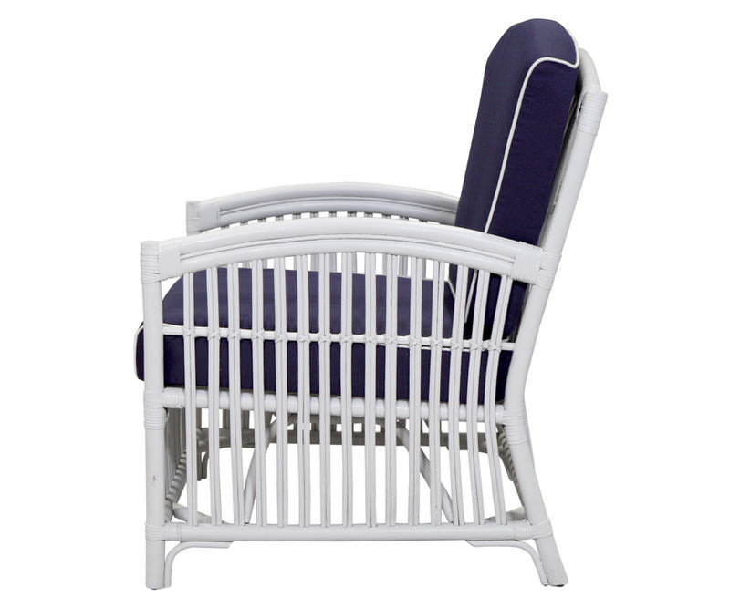 Marina White Rattan Armchair