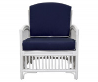 Marina White Rattan Armchair