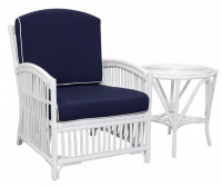 Marina White Rattan Armchair