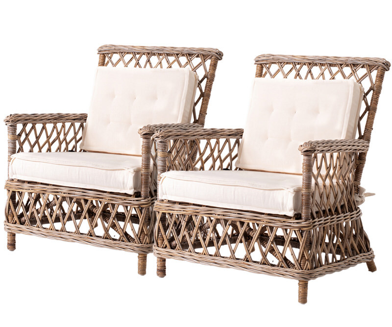 Set 2 Wickerworks Marquis Rattan Armchair