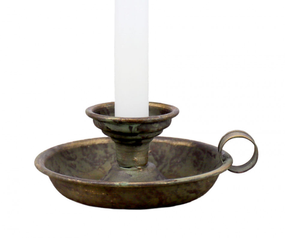 St Francis Antique Gold Chamberstick