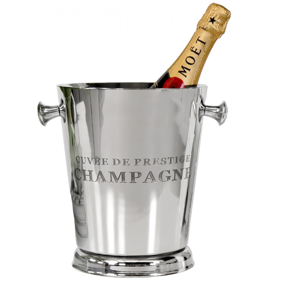 Cuvee de Prestige Silver Champagne Bucket, decorative home accessory