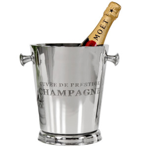 Cuvee de Prestige Silver Champagne Bucket, decorative home accessory