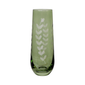 Set 4 Belvedere Green Champagne Flutes, presented as a standalone item for straightforward product identification