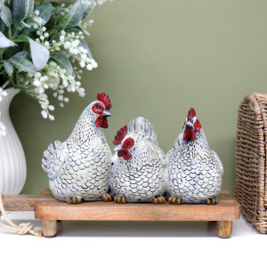Harriet & Friends Row of White Hens, presented as a standalone item for straightforward product identification