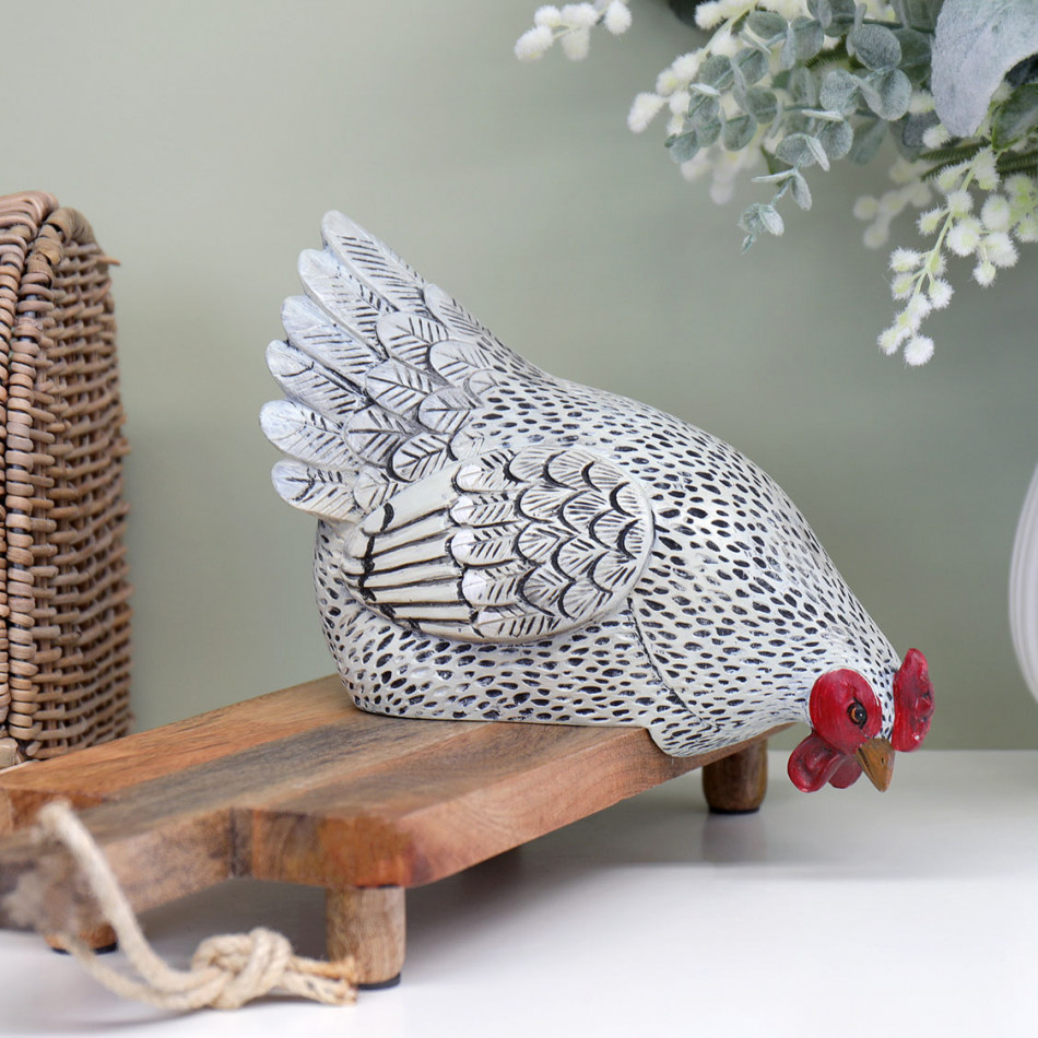 Harriet White Hen - Shelf Sitting Chicken, designed to add practical storage or display space to the home