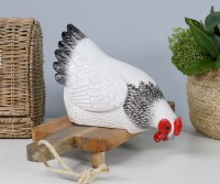 Henrietta White Hen - Shelf Sitting Chicken