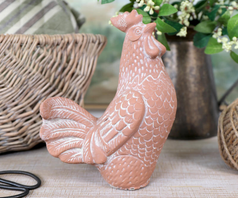 Tuscan Terracotta Rooster Sculpture