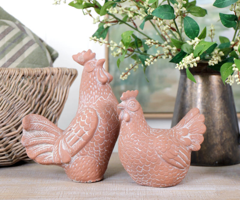 Tuscan Terracotta Chicken Sculpture