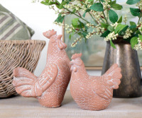 Tuscan Terracotta Chicken Sculpture