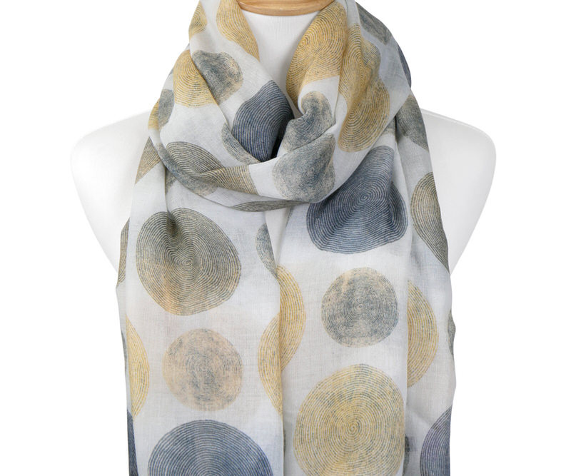 Saturn Yellow Spirals Scarf