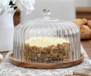 Balmoral Fluted Glass Cake Dome / Cloche