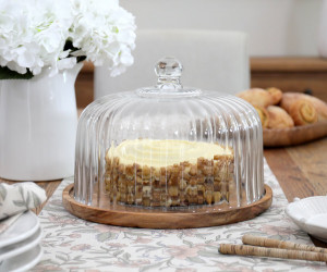 Balmoral Fluted Glass Cake Dome / Cloche