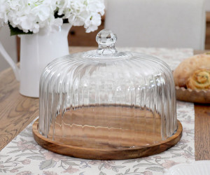 Balmoral Fluted Glass Cake Dome / Cloche