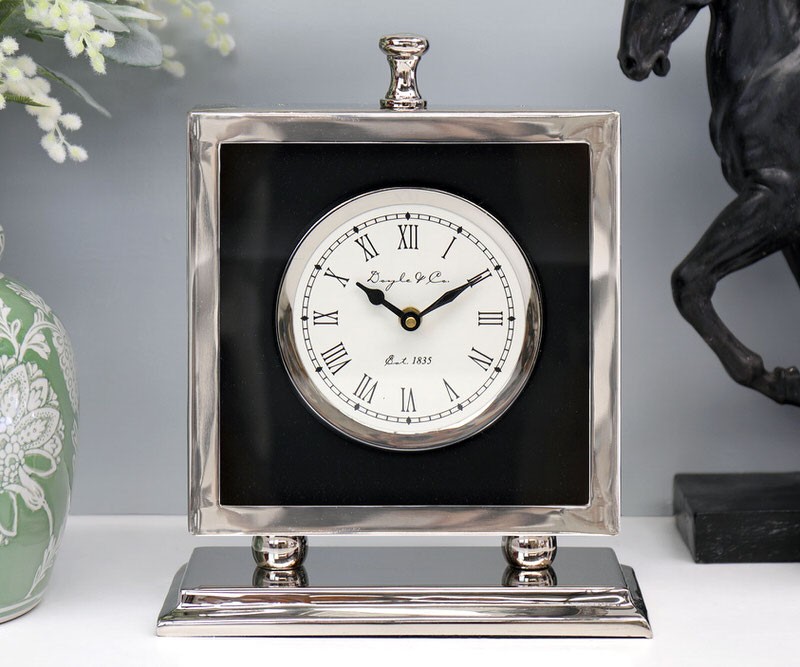 Willoughby Black Mantel Clock