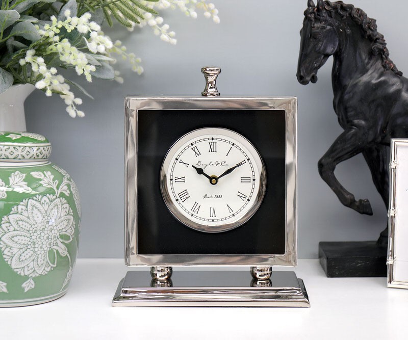 Willoughby Black Mantel Clock