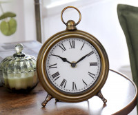 Parkhill Desk Clock Antique Gold