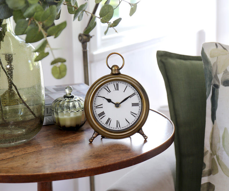 Parkhill Desk Clock Antique Gold