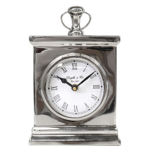 Classic Silver Mantel Clock - Carriage Clock Style, a decorative timepiece for a wall, shelf or mantel