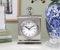 Classic Silver Mantel Clock - Carriage Clock Style