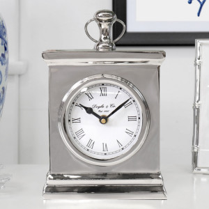 Classic Silver Mantel Clock - Carriage Clock Style, indoor occasional table