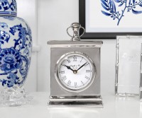 Classic Silver Mantel Clock - Carriage Clock Style