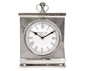 Large Classic Silver Mantel Clock - Carriage Clock Style